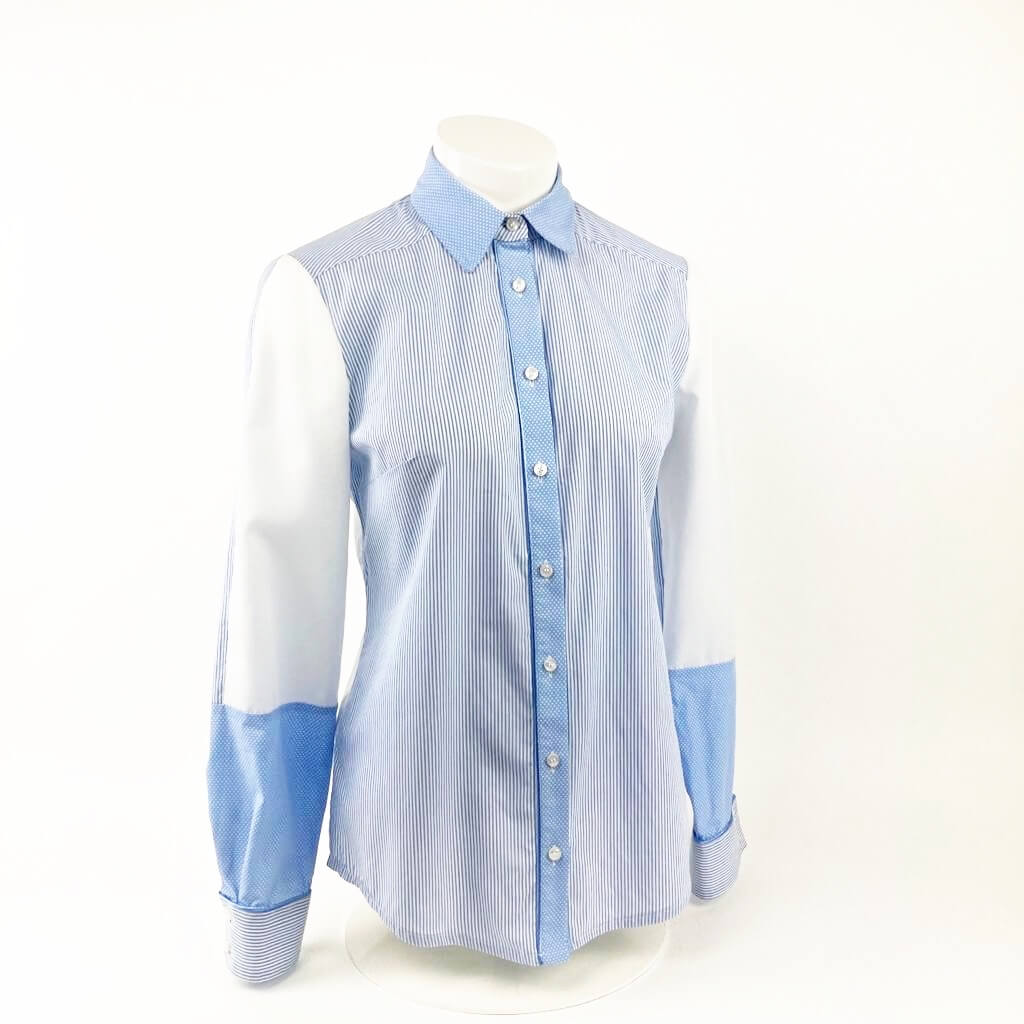 Klassische Bluse Streifen Hemds 36 mit Up und | Punkte Gr