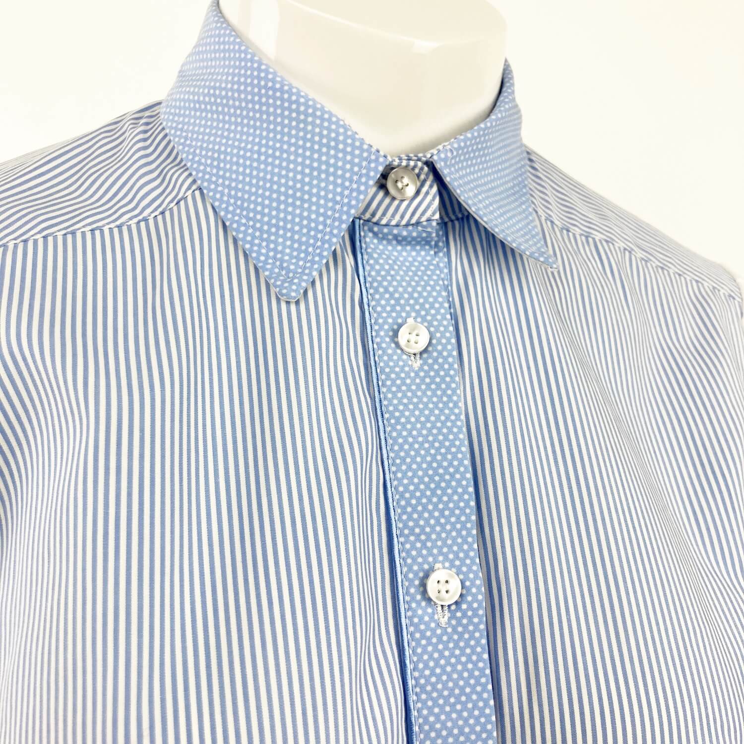 Klassische Bluse mit Streifen und Punkte Gr. 36 | Hemds Up
