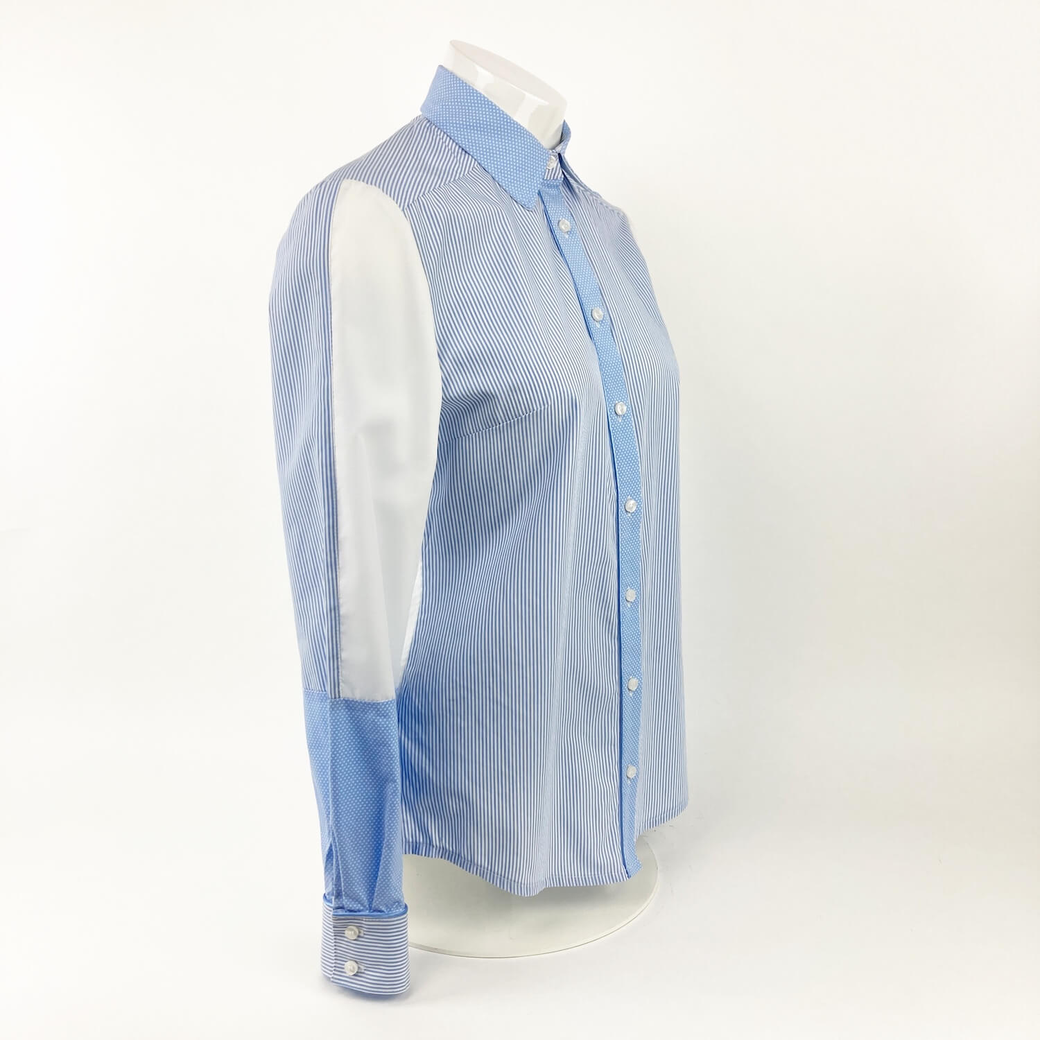 Klassische Bluse mit Streifen und Punkte Gr. 36 | Hemds Up